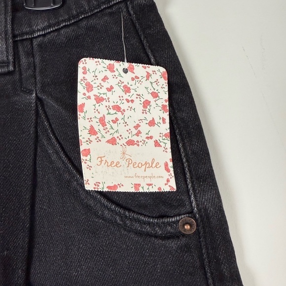 Free People Black Denim Skirt Size 28 New - Picture 3 of 8